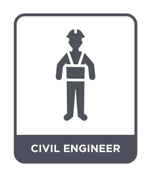 Икона Инженера Строителя Модном Дизайне Иконка Инженера Строителя Выделена Белом — стоковый вектор