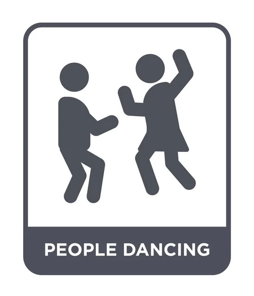 Embereket Táncolni Ikonra Trendi Design Stílusban Emberek Táncoltak Elszigetelt Fehér — Stock Vector