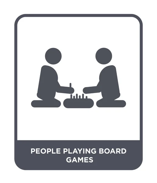 Άνθρωποι Που Παίζουν Επιτραπέζια Παιχνίδια Εικονίδιο Στην Μοντέρνα Στυλ Σχεδιασμού — Διανυσματικό Αρχείο