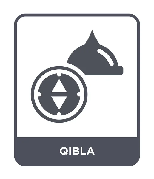 Qibla Ikonen Trendig Designstil Qibla Ikonen Isolerad Vit Bakgrund Qibla — Stock vektor