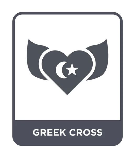 Icono Cruz Griega Estilo Diseño Moda Icono Cruzado Griego Aislado — Vector de stock