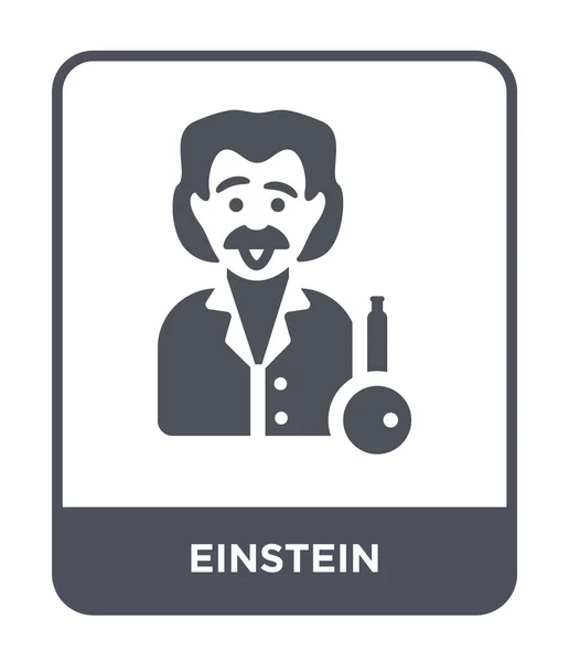 Ikon Einstein Dalam Gaya Desain Trendi Ikon Einstein Diisolasi Pada - Stok Vektor