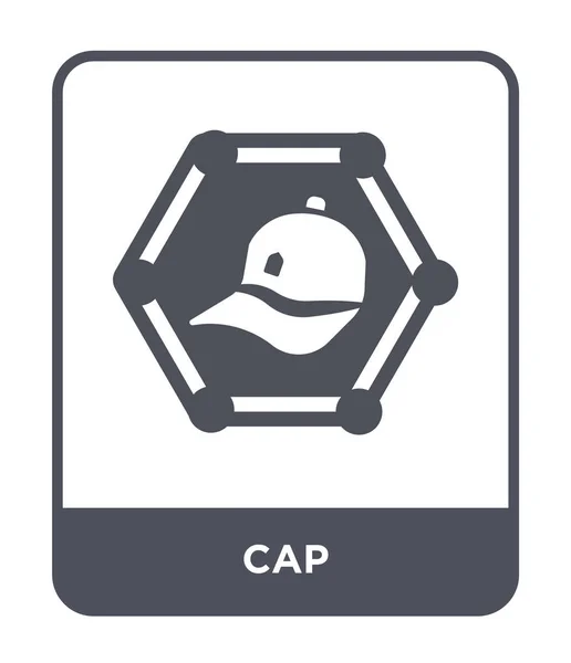 Cap Ikona Módní Design Stylu Cap Ikona Izolovaných Bílém Pozadí — Stockový vektor