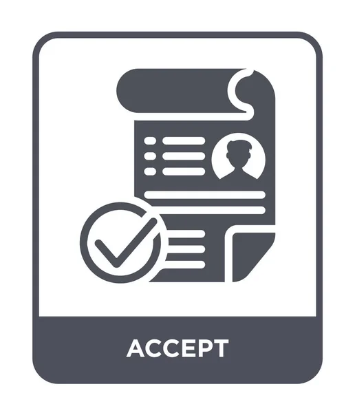Aceptar Icono Estilo Diseño Moda Aceptar Icono Aislado Sobre Fondo — Archivo Imágenes Vectoriales