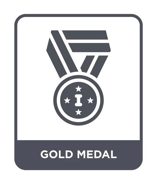 Het Pictogram Van Gouden Medaille Trendy Stijl Gouden Medaille Pictogram — Stockvector