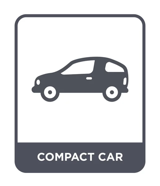 Ikona Kompaktowy Samochód Modny Styl Samochód Kompaktowy Ikona Białym Tle — Wektor stockowy