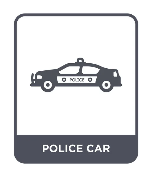 警用汽车图标在时尚的设计风格 警车图标隔离在白色背景 警车矢量图标简单和现代平面符号 — 图库矢量图片