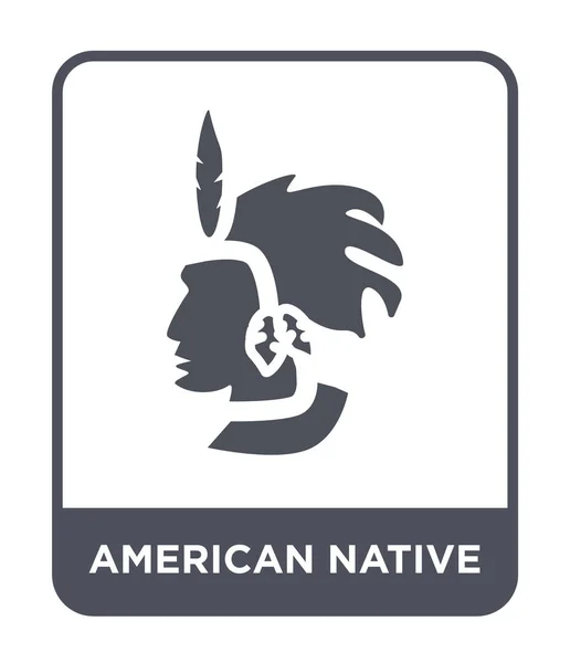 Amerikaanse Inheemse Icoon Trendy Stijl Amerikaanse Inheemse Icoon Geïsoleerd Een — Stockvector