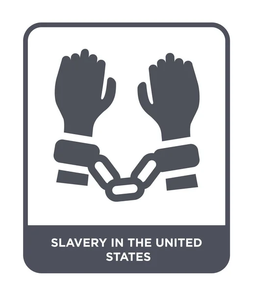 奴隶制在美国的图标在时尚的设计风格 奴隶制在美国图标查出在白色背景 奴隶制在美国向量图标简单和现代平的标志 — 图库矢量图片