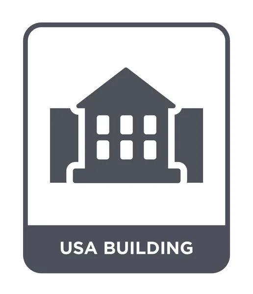 Usa Building Ikonen Trendig Designstil Usa Building Ikonen Isolerad Vit — Stock vektor