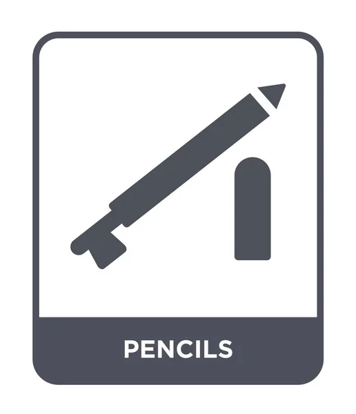 Bleistifte Trendigen Design Stil Bleistift Symbol Isoliert Auf Weißem Hintergrund — Stockvektor
