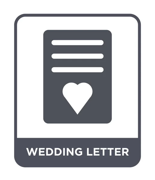 Hochzeitsbrief Symbol Trendigen Design Stil Hochzeitsbrief Symbol Isoliert Auf Weißem — Stockvektor