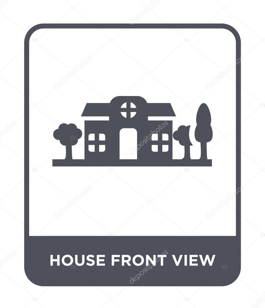 House front view icon in trendy design style. house front view icon isolated on white background. house front view vector icon simple and modern flat symbol.