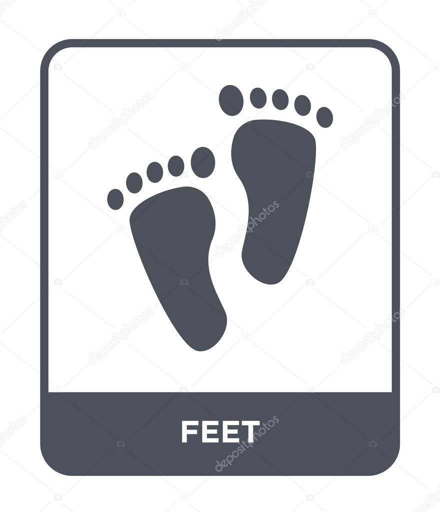 Feet icon in trendy design style. feet icon isolated on white background. feet vector icon simple and modern flat symbol for web site, mobile, logo, app, UI. feet icon vector illustration, EPS10.