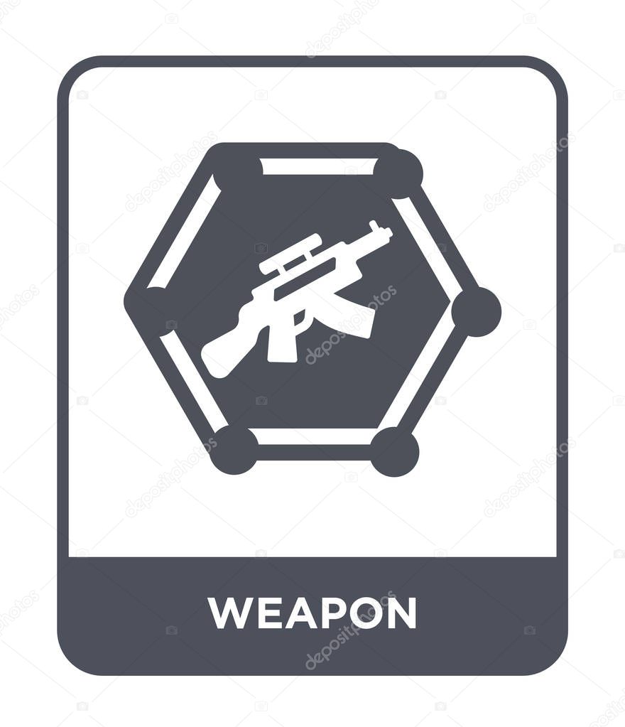 Weapon icon in trendy design style. weapon icon isolated on white background. weapon vector icon simple and modern flat symbol.