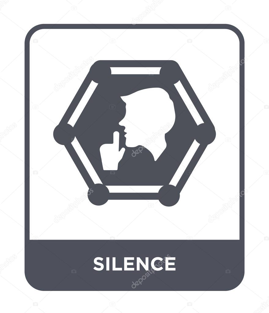 Silence icon in trendy design style. silence icon isolated on white background. silence vector icon simple and modern flat symbol.