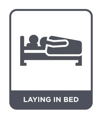 modaya uygun bir tasarım tarzı yatak simgesinde döşeme. Yatak simgesi beyaz arka plan üzerinde izole döşeme. Yatak vektör simgesi basit ve modern düz sembol döşeme.