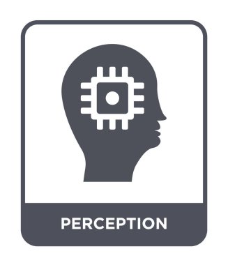 modaya uygun bir tasarım tarzı algı simgesi. Beyaz arka plan üzerinde izole algı simgesi. algı vektör simgesi basit ve modern düz sembolü.