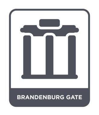 Brandenburg Kapısı simgesi modaya uygun bir tasarım tarzı. brandenburg kapısı simgesi beyaz arka plan üzerinde izole. Brandenburg Kapısı vektör simgesi basit ve modern düz sembolü.