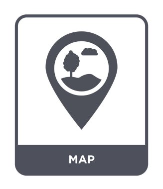 harita simgesi modaya uygun bir tasarım tarzı. harita simgesi beyaz arka plan üzerinde izole. Harita vektör simgesi basit ve modern düz simgesi web sitesi, mobil, logo, app, UI. harita simge vektör çizim, Eps10.