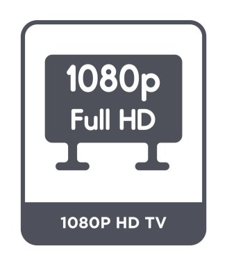 1080p hd tv simgesi modaya uygun bir tasarım tarzı. 1080p hd tv simgesi beyaz arka plan üzerinde izole. 1080p hd tv vektör simgesi basit ve modern düz sembolü.