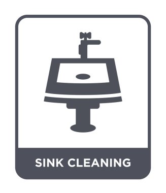 modaya uygun bir tasarım tarzı lavabo cleanin simgesi. cleanin simgesi beyaz arka plan üzerinde izole lavabo. Cleanin vektör simgesi basit ve modern düz sembolü lavabo.