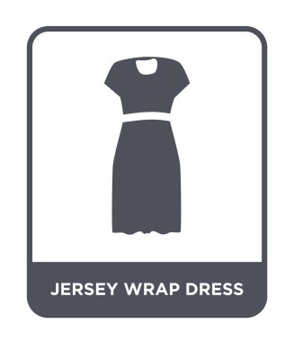 Jersey wrap elbise simgesi modaya uygun bir tasarım tarzı. jersey wrap elbise simgesi beyaz arka plan üzerinde izole. Jersey wrap elbise vektör simgesi basit ve modern düz sembolü.