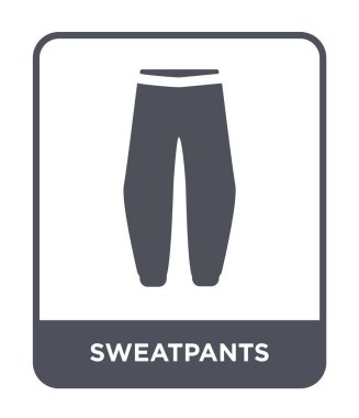 modaya uygun bir tasarım tarzı eşofman simgesi. Beyaz arka plan üzerinde izole eşofman simgesi. eşofman vektör simgesi basit ve modern düz sembolü.