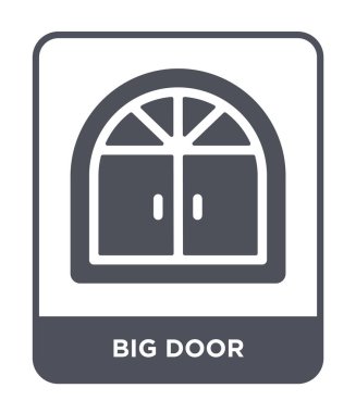 modaya uygun bir tasarım tarzı büyük kapı simgesi. Beyaz arka plan üzerinde izole büyük kapı simgesi. büyük kapı vektör simgesi basit ve modern düz sembolü.