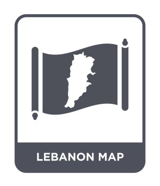 Lübnan harita simgesini modaya uygun bir tasarım tarzı. Lübnan Harita simgesi beyaz arka plan üzerinde izole. Lübnan Harita vektör simgesi basit ve modern düz sembolü.