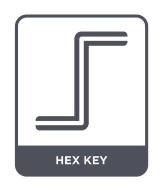 modaya uygun bir tasarım tarzı hex anahtar simgesi. Beyaz arka plan üzerinde izole hex anahtar simgesi. hex anahtar vektör simgesi basit ve modern düz sembolü.
