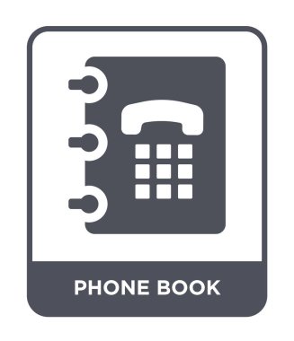 Telefon Defteri simgesini modaya uygun bir tasarım tarzı. telefon rehberi simgesi beyaz arka plan üzerinde izole. telefon rehberi vektör simgesi basit ve modern düz sembolü.