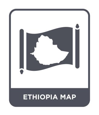 Etiyopya Haritası simgesini modaya uygun bir tasarım tarzı. Etiyopya harita simgesi beyaz arka plan üzerinde izole. Etiyopya Haritası vektör simgesi basit ve modern düz sembolü.