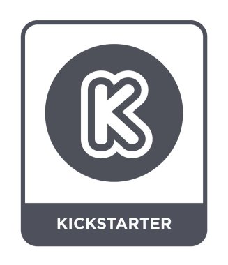 modaya uygun bir tasarım tarzı Kickstarter simgesi. Beyaz arka plan üzerinde izole kickstarter simgesi. Kickstarter vektör simgesi basit ve modern düz sembolü.