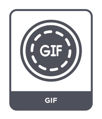 modaya uygun bir tasarım tarzı GIF simgesi. Beyaz arka plan üzerinde izole GIF simgesi. GIF vektör simgesi basit ve modern düz simgesi web sitesi, mobil, logo, app, UI. GIF simge vektör çizim, Eps10.