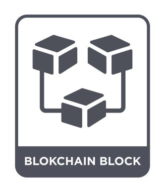 blokchain blok simgesi modaya uygun bir tasarım tarzı. blokchain blok simgesi beyaz arka plan üzerinde izole. blokchain blok vektör simgesi basit ve modern düz sembolü.