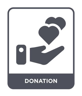 modaya uygun bir tasarım tarzı bağış simgesi. Beyaz arka plan üzerinde izole bağış simgesi. Bağış vektör simgesi basit ve modern düz sembolü.