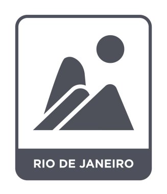 bir Rio de janeiro simgesi modaya uygun bir tasarım tarzı. bir rio de janeiro simgesi beyaz arka plan üzerinde izole. bir Rio de janeiro vektör simgesi basit ve modern düz sembolü.