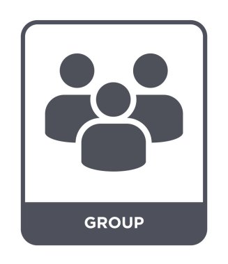 modaya uygun bir tasarım tarzı Grup simgesi. Grup simgesi beyaz arka plan üzerinde izole. Grup vektör simgesi basit ve modern düz simgesi web sitesi, mobil, logo, app, UI. Grup simge vektör çizim, Eps10.