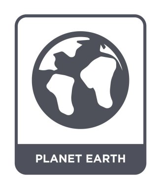 Planet earth simgesini modaya uygun bir tasarım tarzı. planet earth simgesini beyaz arka plan üzerinde izole. seyyare yerküre vektör simgesi basit ve modern düz sembolü.