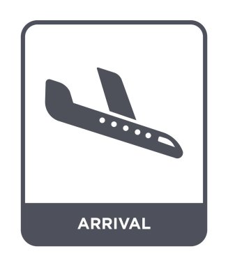 modaya uygun bir tasarım tarzı varış simgesi. Beyaz arka plan üzerinde izole varış simgesi. varış vektör simgesi basit ve modern düz sembolü.