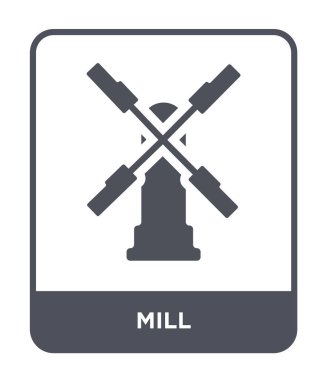 modaya uygun bir tasarım tarzı değirmen simgesi. Beyaz arka plan üzerinde izole değirmen simgesi. Değirmen vektör simgesi basit ve modern düz simgesi web sitesi, mobil, logo, app, UI. Değirmen simge vektör çizim, Eps10.