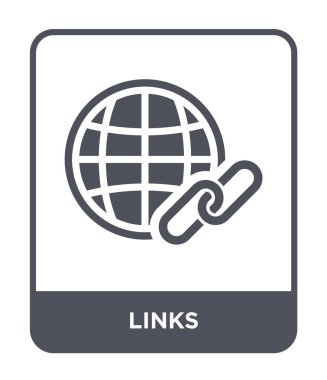 modaya uygun bir tasarım tarzı bağlantıları simgesi. Beyaz arka plan üzerinde izole bağlantıları simgesi. bağlantıları simgesi basit vektör ve modern düz UI uygulaması, web sitesi, mobil, logo, sembol. bağlantılar simge vektör çizim, Eps10.
