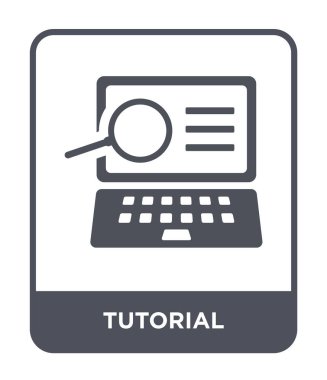 modaya uygun bir tasarım tarzı öğretici simgesi. öğretici simgesi beyaz arka plan üzerinde izole. öğretici vektör simgesi basit ve modern düz sembolü.