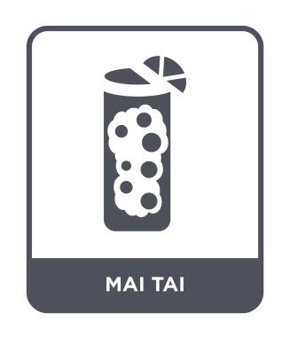 Mai tai simgesi modaya uygun bir tasarım tarzı. mai tai simgesi beyaz arka plan üzerinde izole. Mai tai vektör simgesi basit ve modern düz sembolü.