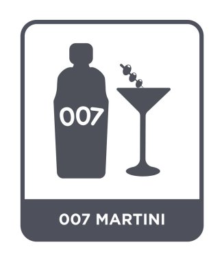 modaya uygun bir tasarım tarzı 007 martini simgesi. Beyaz arka plan üzerinde izole 007 martini simgesi. 007 martini vektör simgesi basit ve modern düz sembolü.
