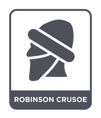 modaya uygun bir tasarım stili simgesini Robinson crusoe. Beyaz arka plan üzerinde izole robinson crusoe simgesi. Robinson crusoe vektör simgesi basit ve modern düz sembolü.