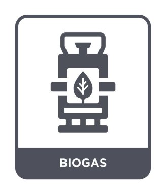 modaya uygun bir tasarım tarzı Biyogaz simgesi. Beyaz arka plan üzerinde izole Biyogaz simgesi. Biyogaz vektör simgesi basit ve modern düz sembolü.