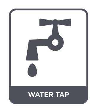 Su dokunun simgesi modaya uygun bir tasarım tarzı. Su dokunun simgesi beyaz arka plan üzerinde izole. vektör simgesi basit ve modern düz sembolü musluk suyu.