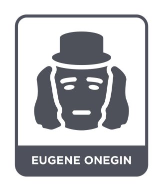 Eugene onegin simgesi modaya uygun bir tasarım tarzı. eugene onegin simgesi beyaz arka plan üzerinde izole. Eugene onegin vektör simgesi basit ve modern düz sembolü.